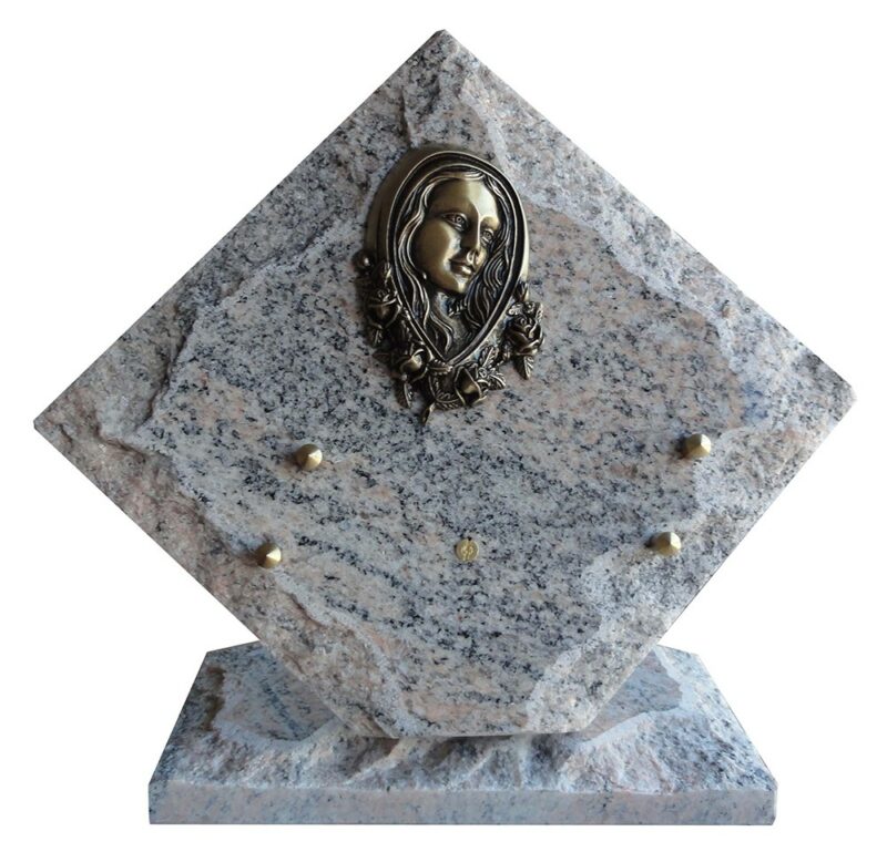 plaque mortuaire vierge en bronze