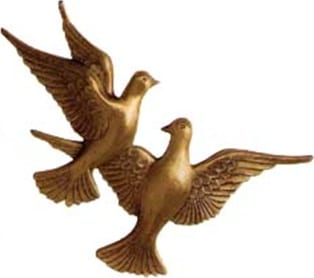 Bronze deux colombes