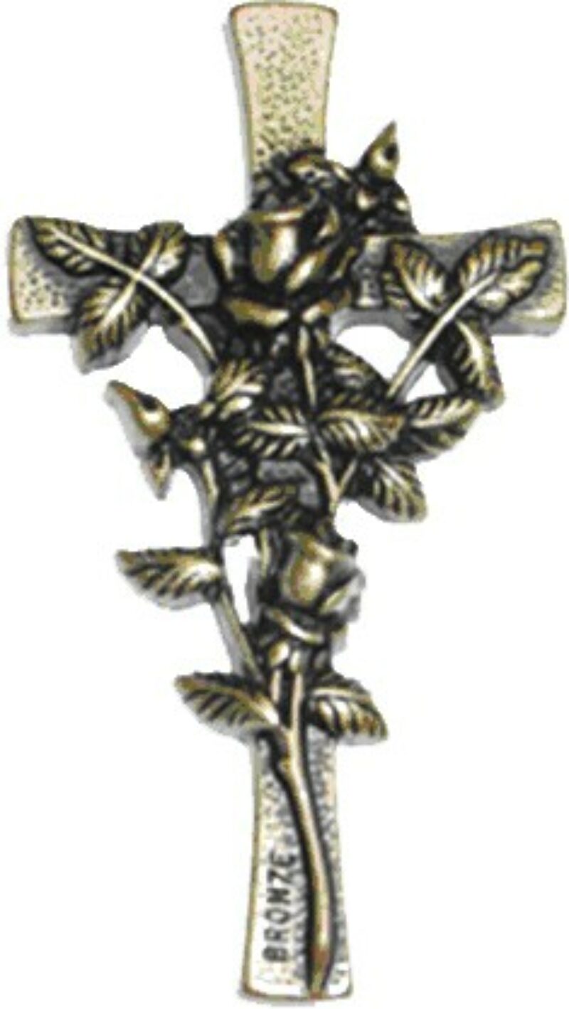 bronze croix fleurie