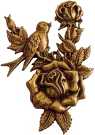 Bronze rose et oiseau