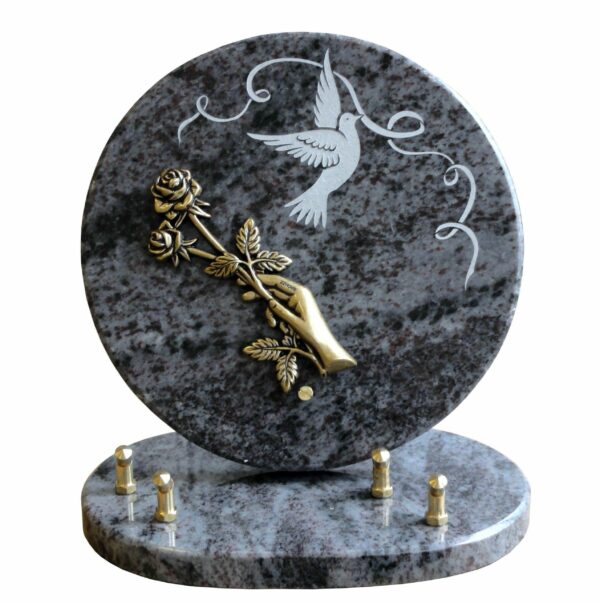 plaque funeraire granit dessin colombe