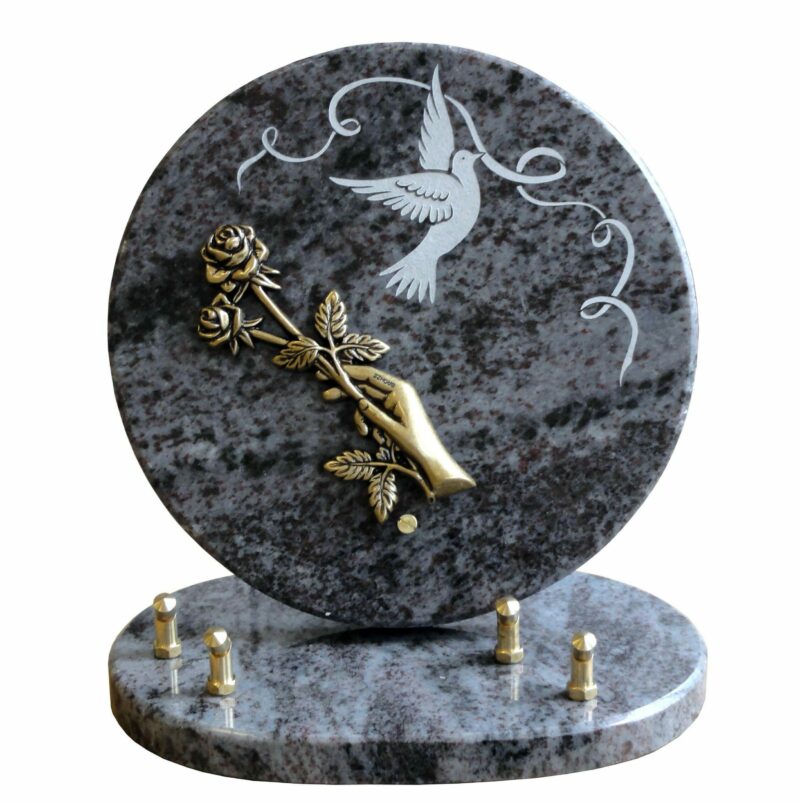 plaque funeraire granit dessin colombe