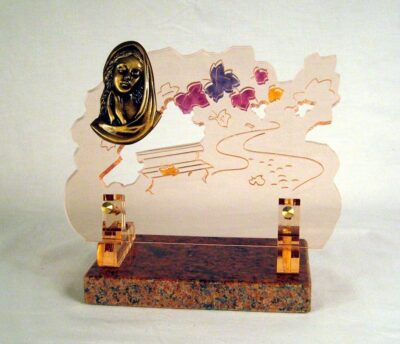 plaque mortuaire plexi vierge en bronze