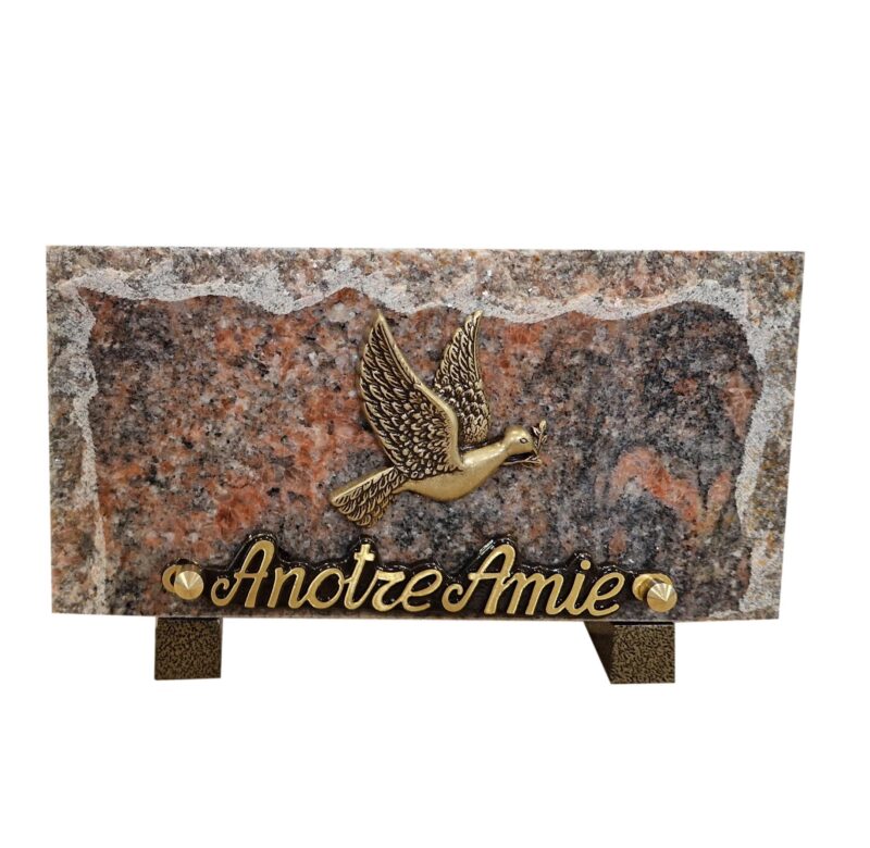 plaque funeraire granit colombe