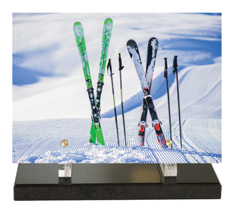 plaque funéraire ski