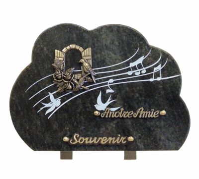 plaque funeraire granit musique et fenêtre
