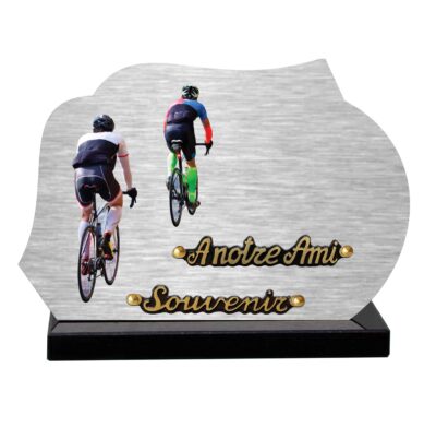 plaque funéraire cycliste