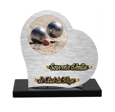 plaque funéraire dibond boules et cochonnet