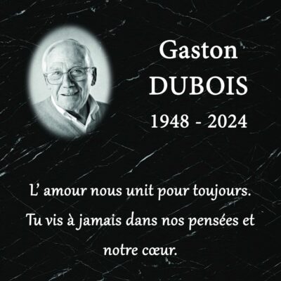 Carre 30×30 m noir Plaquette Columbarium marbre noir