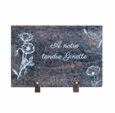 plaque funéraire jolis coquelicots