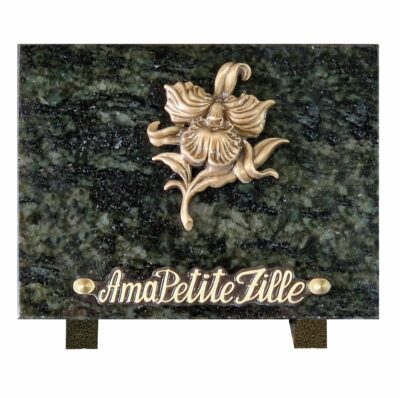 plaque funéraire orchidée