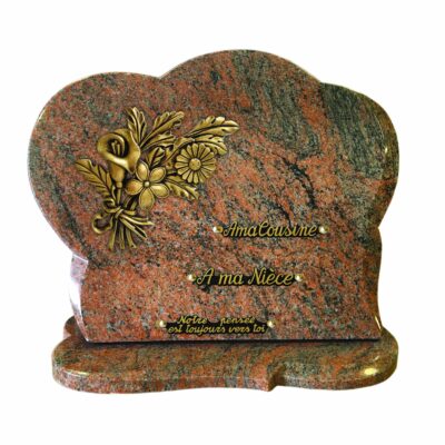plaque funéraire bouquet fleuri
