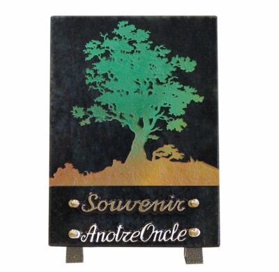plaque funéraire en granit avec un bel arbre coloré de plaques funéraires en ligne