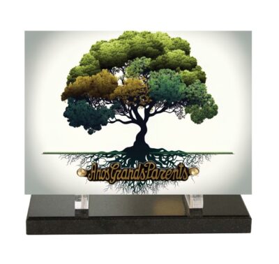 plaque funéraire arbre dont les racines sont visibles