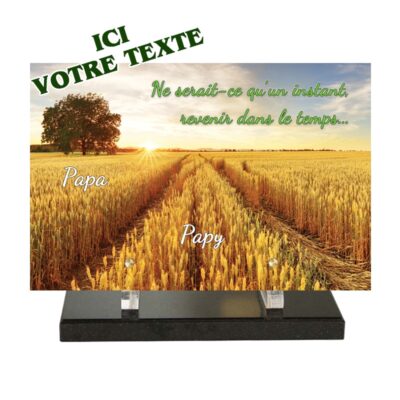 plaque funéraire champ de blé