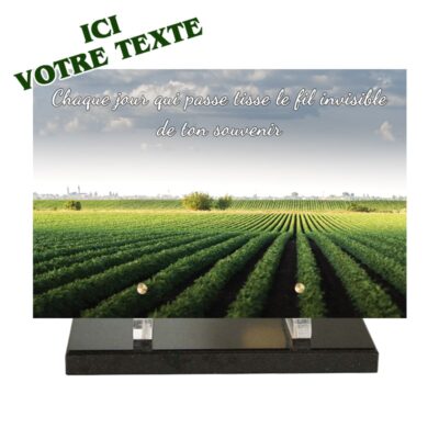 plaque funéraire champ agricole