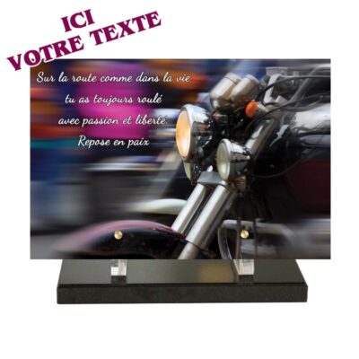 plaque funéraire passion moto