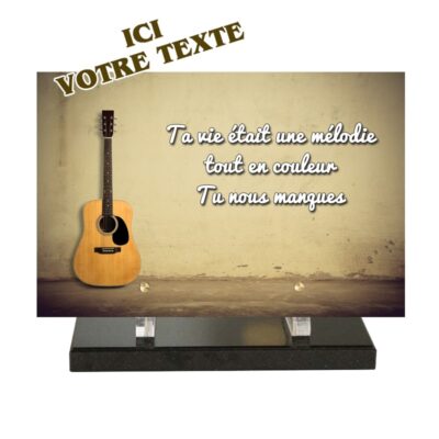 plaque funéraire guitare acoustique