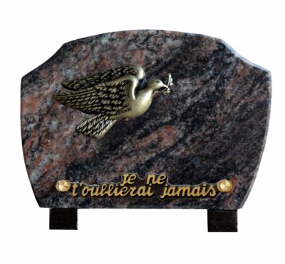 petite colombe dorée avec brin plaque funéraire petite colombe dorée avec brin